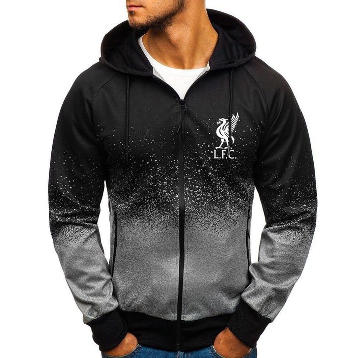 Liverpool FC gradient zip hoodie - grey