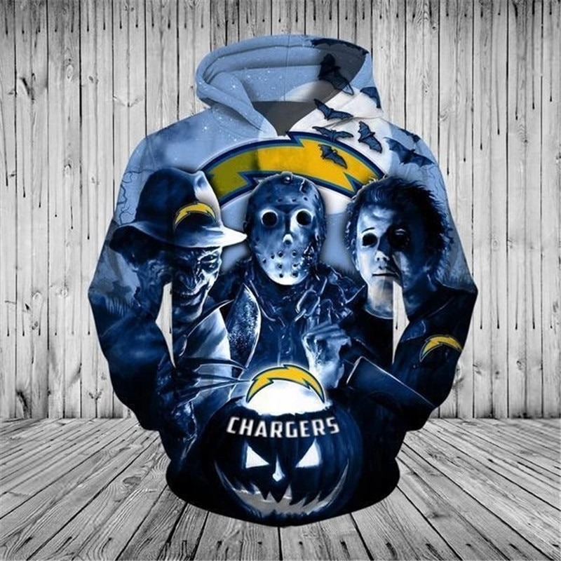[Hot Trend] Los Angeles Chargers Halloween Horror Night 3D Pullover Hoodie  – Hothot 050921