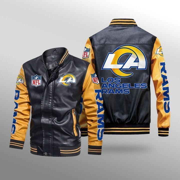 Los Angeles Rams Leather Bomber Jacket 3