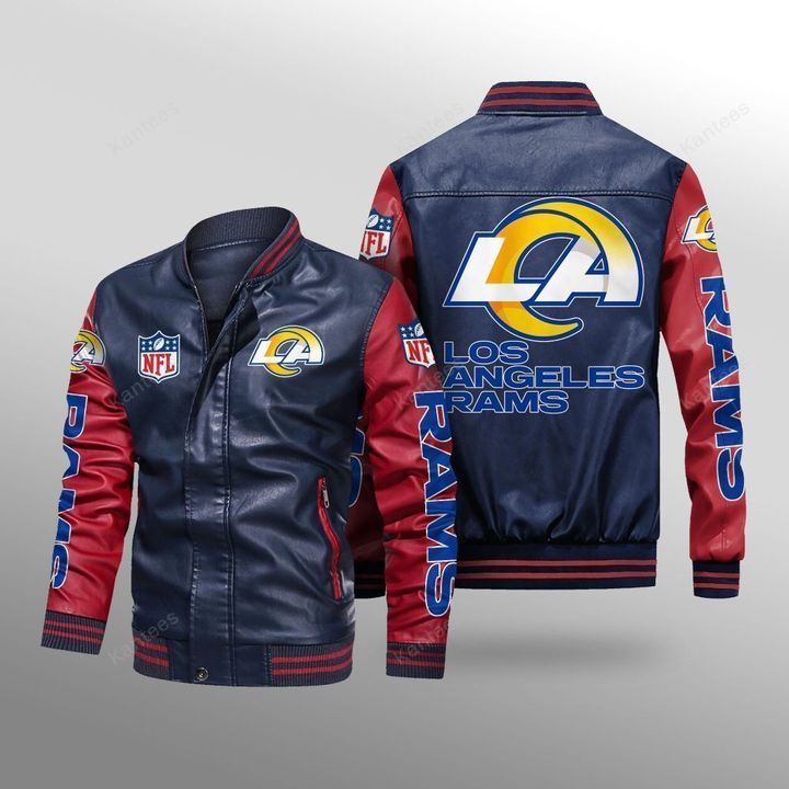 Los Angeles Rams Leather Bomber Jacket 4