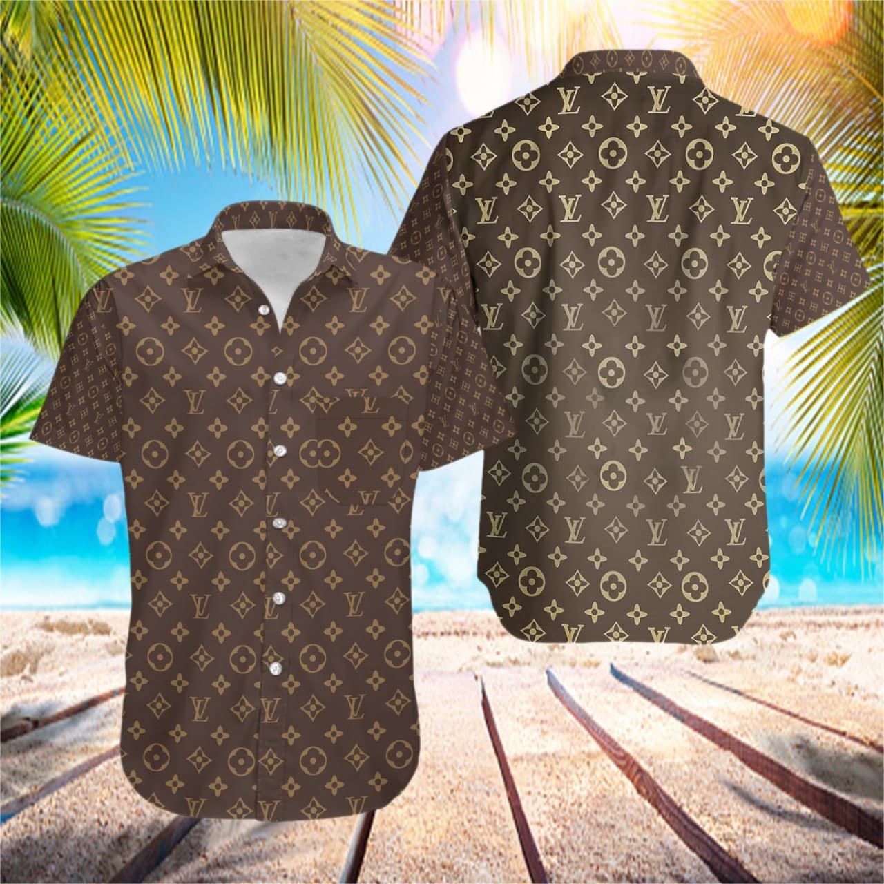 Louis Vuitton 3d all over printed Hawaiian shirt and short (2)