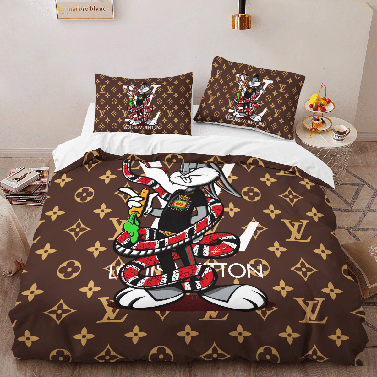 Louis Vuitton Bugs Bunny bedding set 1