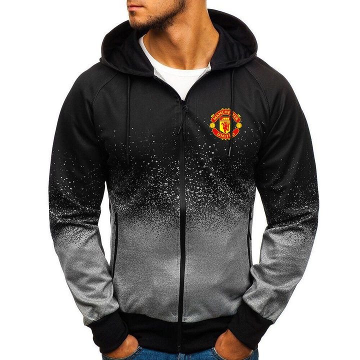 Manchester United gradient zip hoodie - grey
