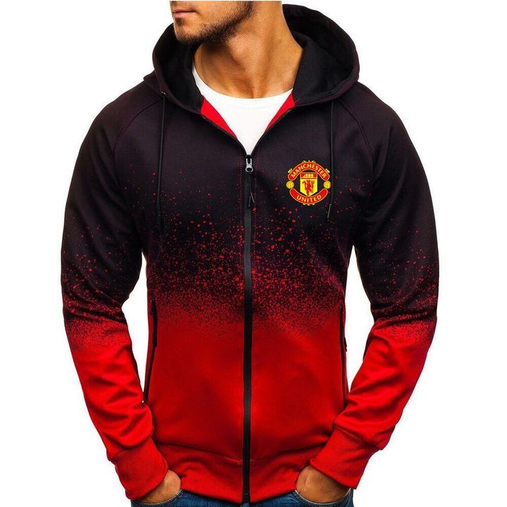 Manchester United gradient zip hoodie - red