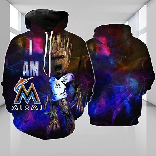 Miami marlins baby groot over print full 3d hoodie – LIMITED EDITION