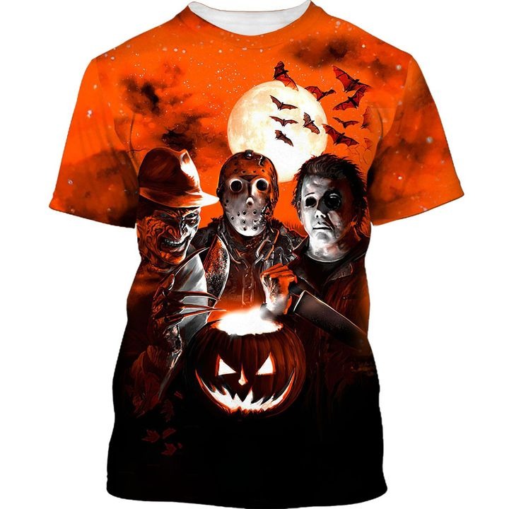 Michael Myers Freddy Krueger Jason Voorhees Horror Night 3d shirt