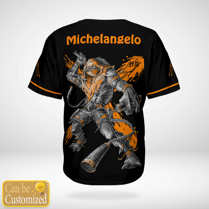 Michelangelo Mikey Custom Name Baseball Jersey2