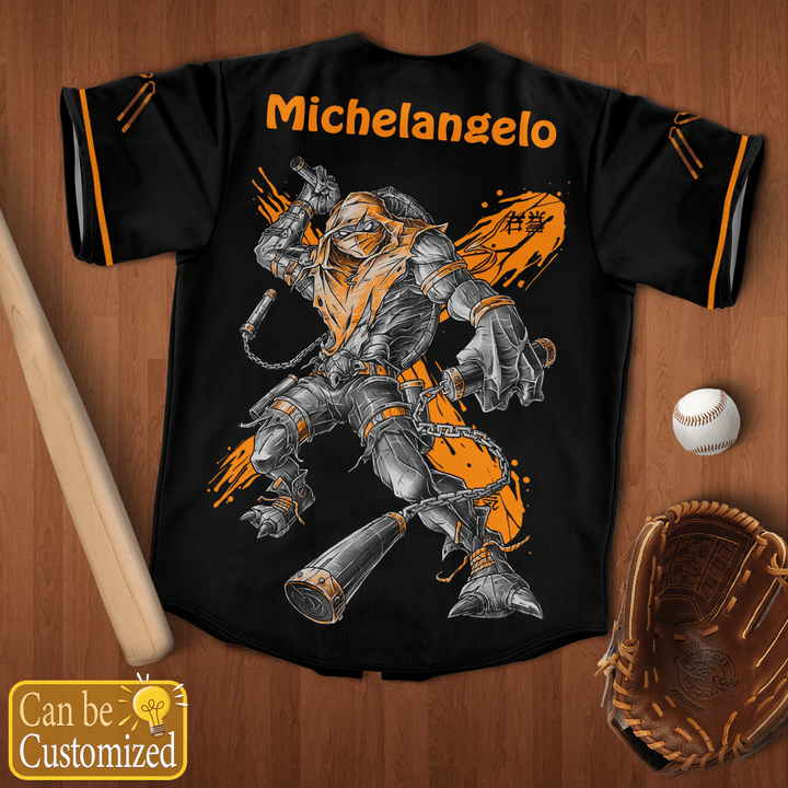 Michelangelo Mikey Custom Name Baseball Jersey4