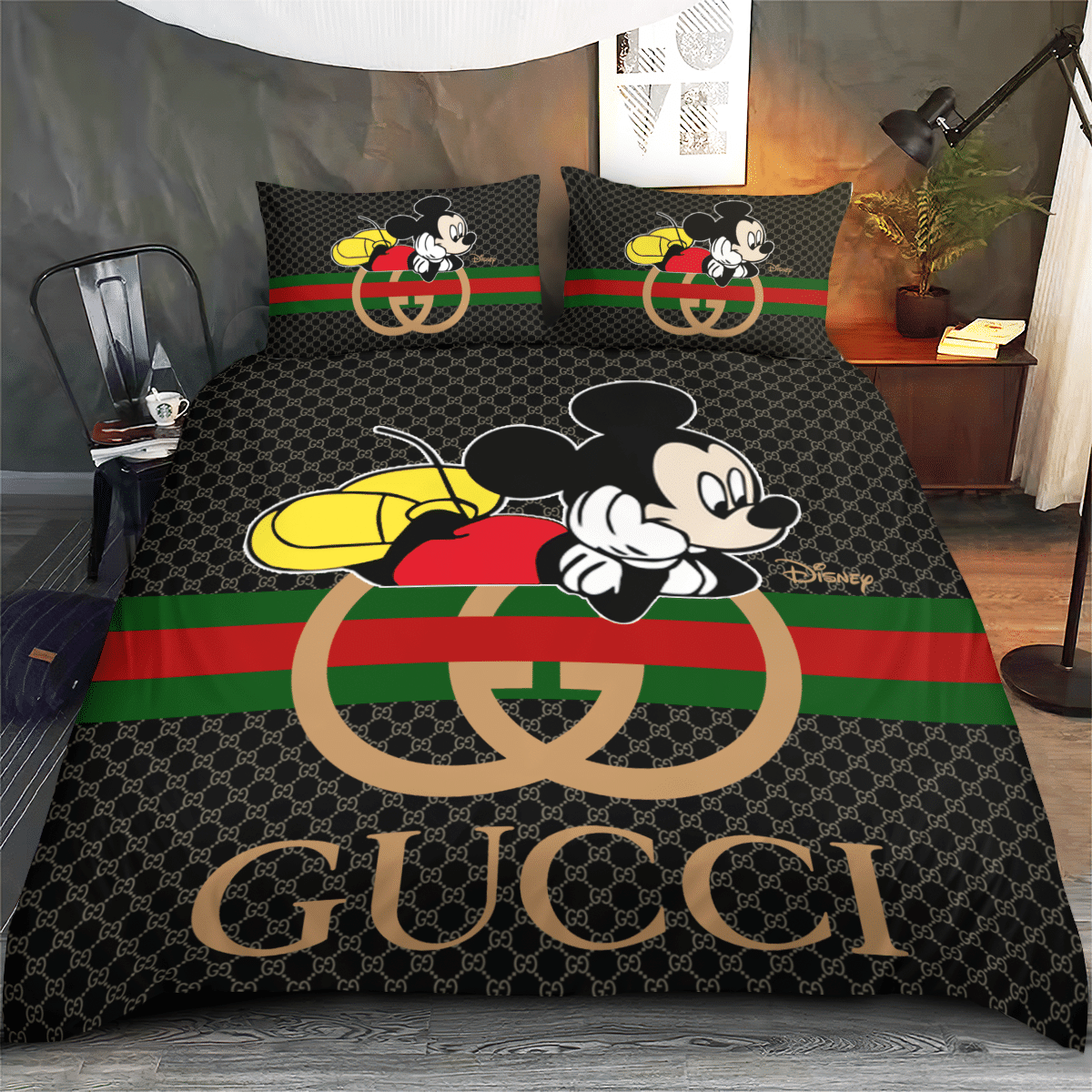Mickey Mouse Gucci bedding set 1