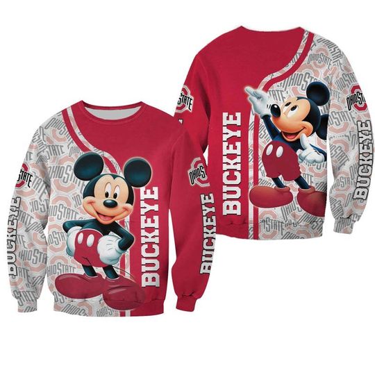 Mickey Mouse Ohio state buckeyes 3d all over print hoodie