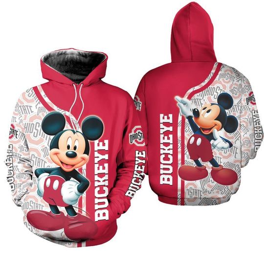 Mickey Mouse Ohio state buckeyes 3d all over print hoodie1