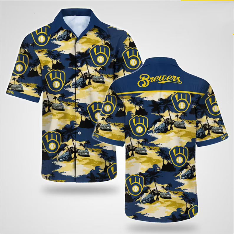 [HOT TREND] Milwaukee Brewers MLB Floral Hawaiian Short Sleeve Shirt – Hothot 080921