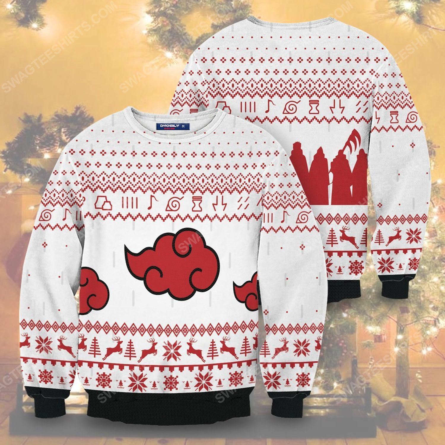 Naruto akatsuki full print ugly christmas sweater 1