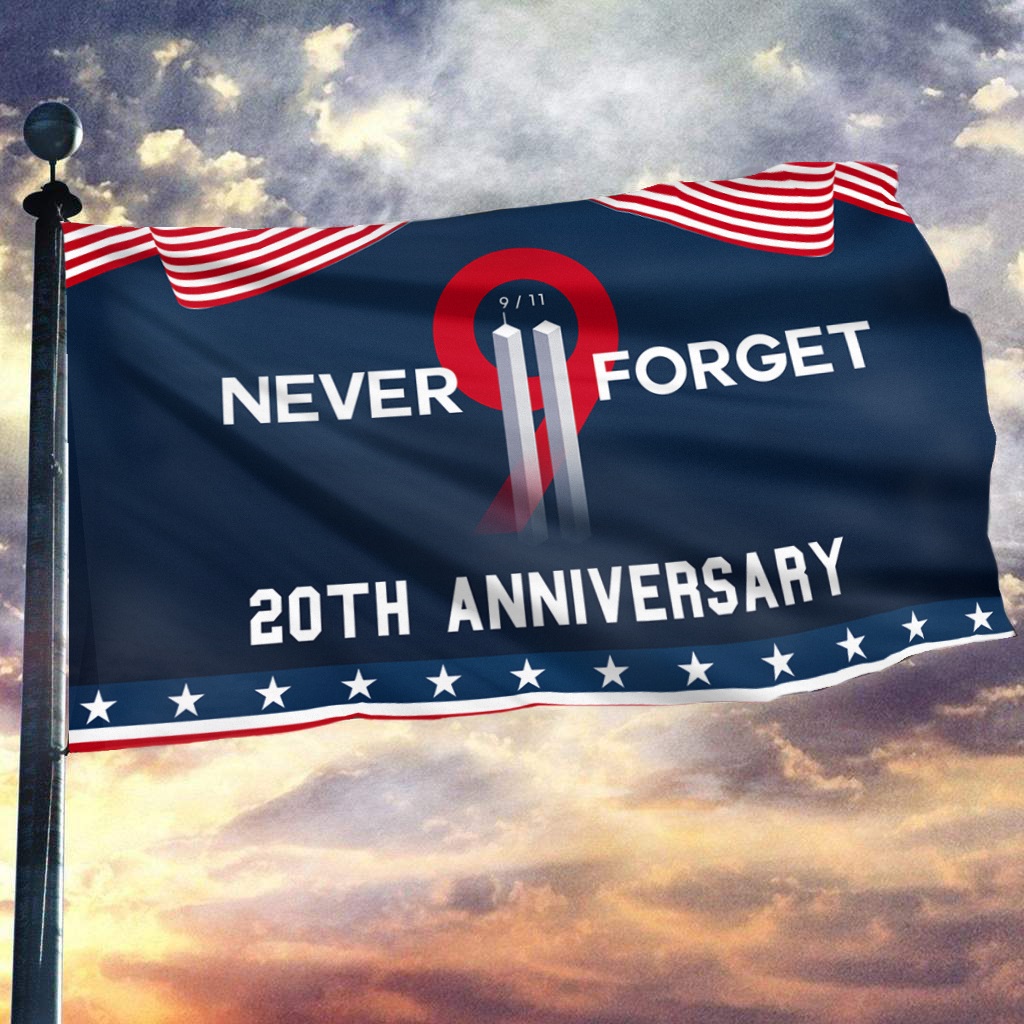 Never Forget 9.11 Two Towers - 20th Anniversary Flag - Picture 1