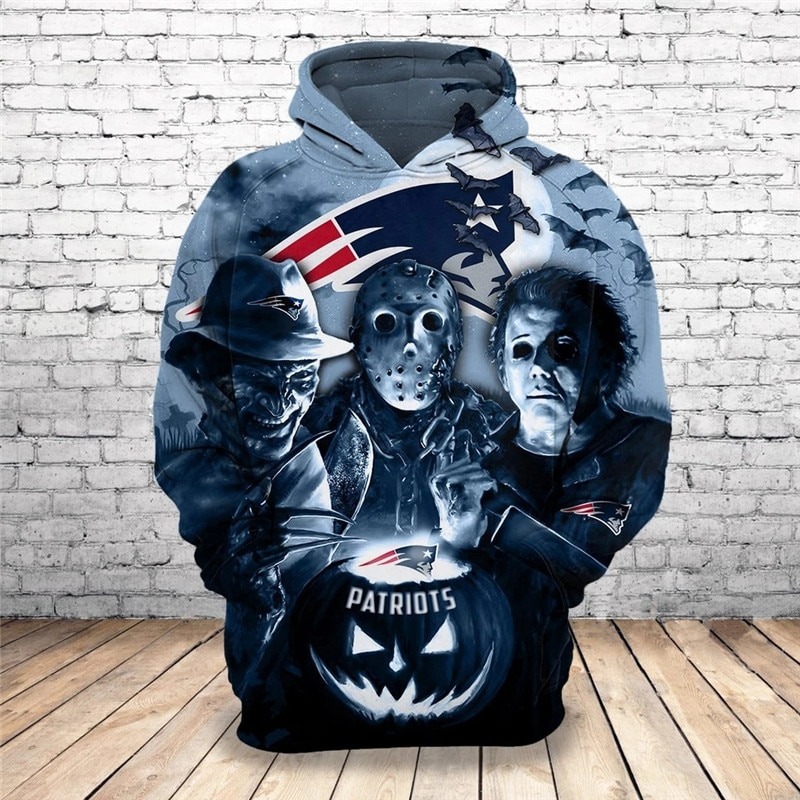 [Hot Trend] New England Patriots Halloween Horror Night 3D Pullover Hoodie – Hothot 050921
