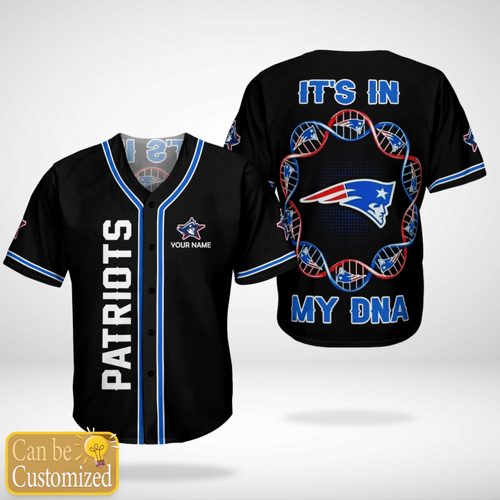 New England Patriots My Its In DNA Custom Name Baseball Jersey Shirt