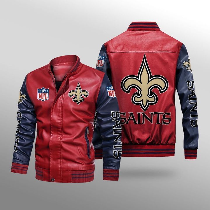New Orleans Saints Leather Bomber Jacket 2