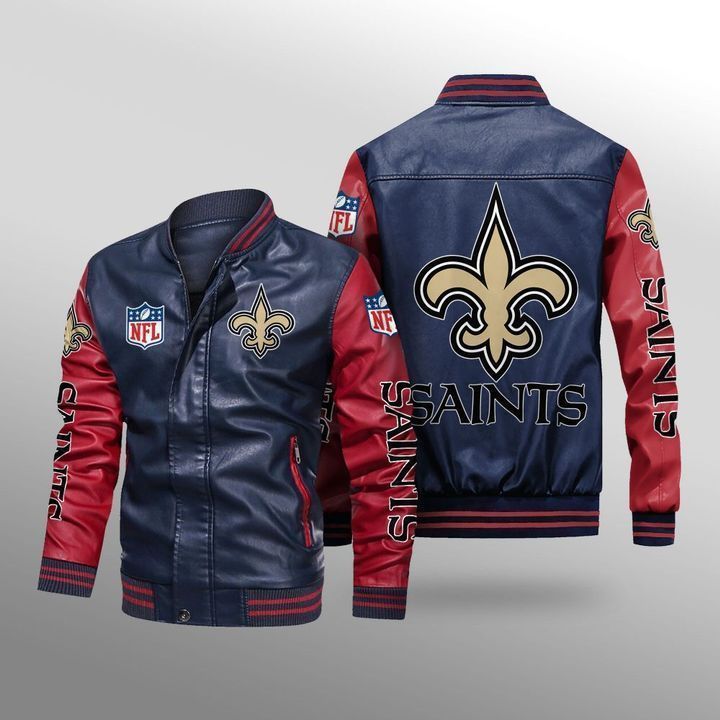 New Orleans Saints Leather Bomber Jacket - LIMITED EDITION • LeeSilk Shop