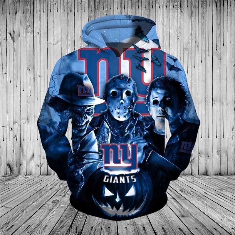 New York Giants Halloween Horror Night 3D Pullover Hoodie