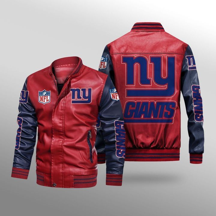 New York Giants Leather Bomber Jacket 2