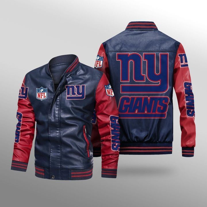 New York Giants Leather Bomber Jacket 4