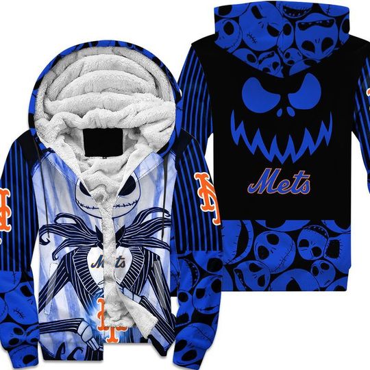 New york mets Jack skellington halloween 3d all over print hoodie4