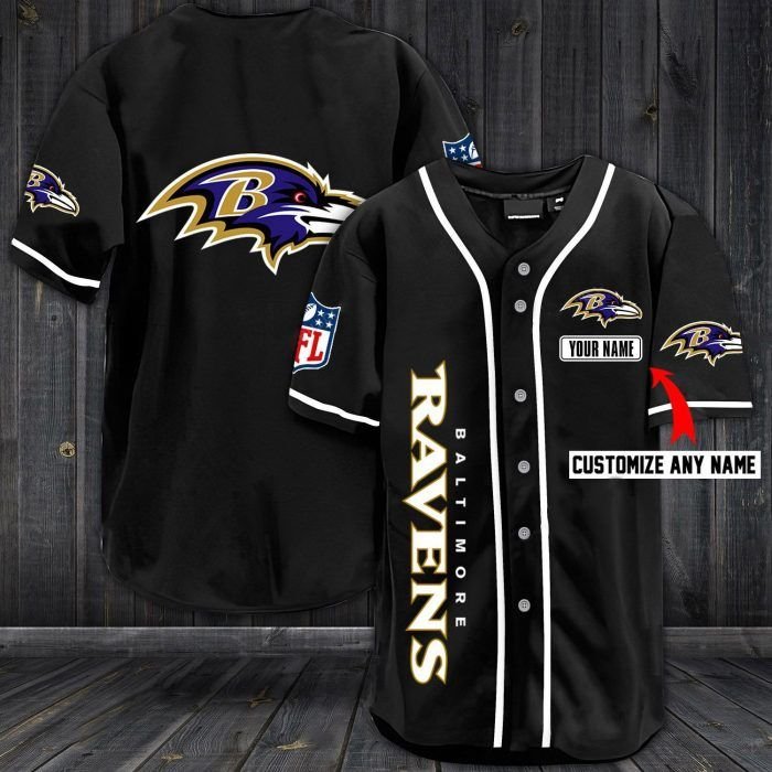 Nfl baltimore ravens custom name baseball jersey shirt