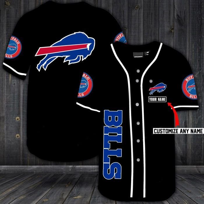 Nfl buffalo bills custom name baseball jersey shirt
