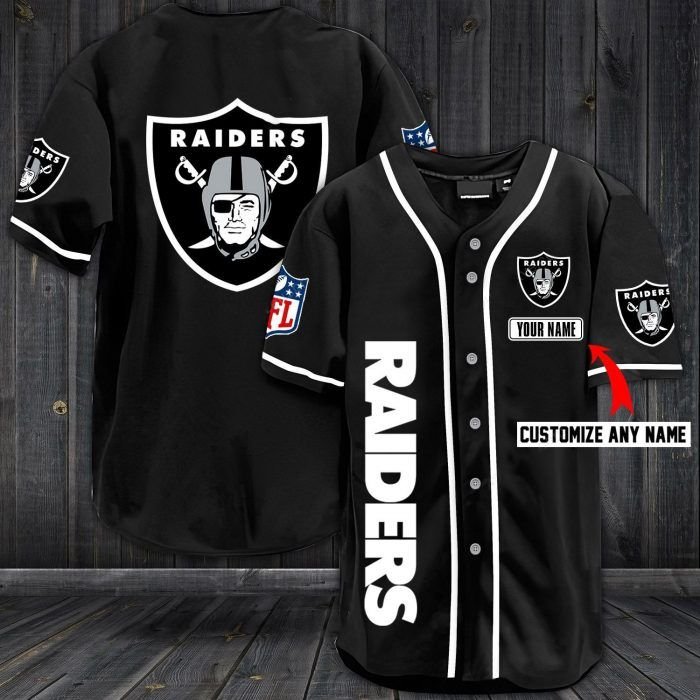 Nfl las vegas raiders custom name baseball jersey shirt