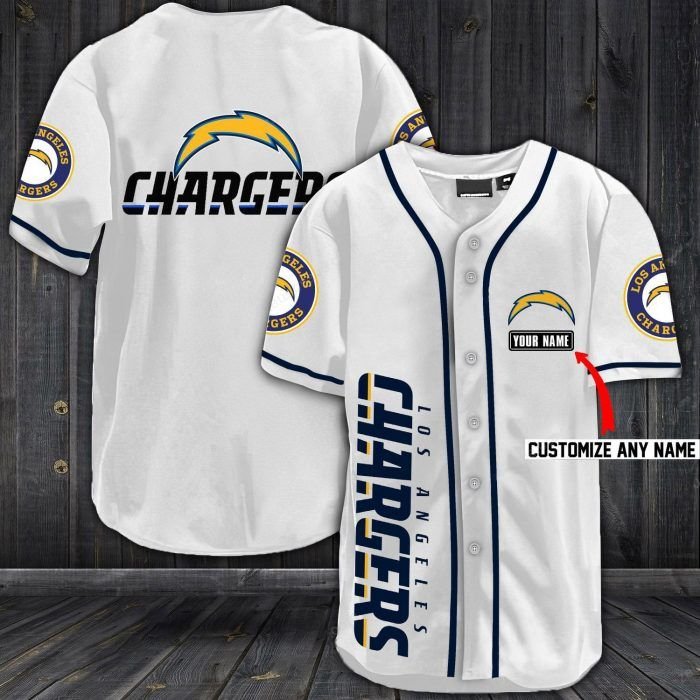 Nfl los angeles chargers baseball jersey shirt