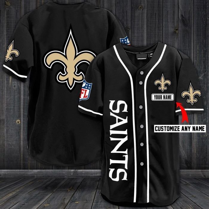 Nfl new orleans saints custom name baseball jersey shirt