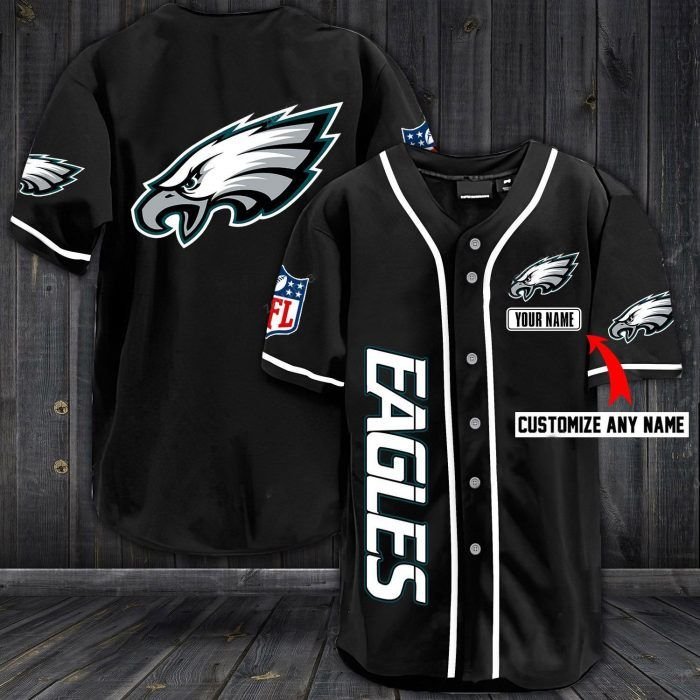 Nfl philadenphia eagles custom name baseball jersey shirt