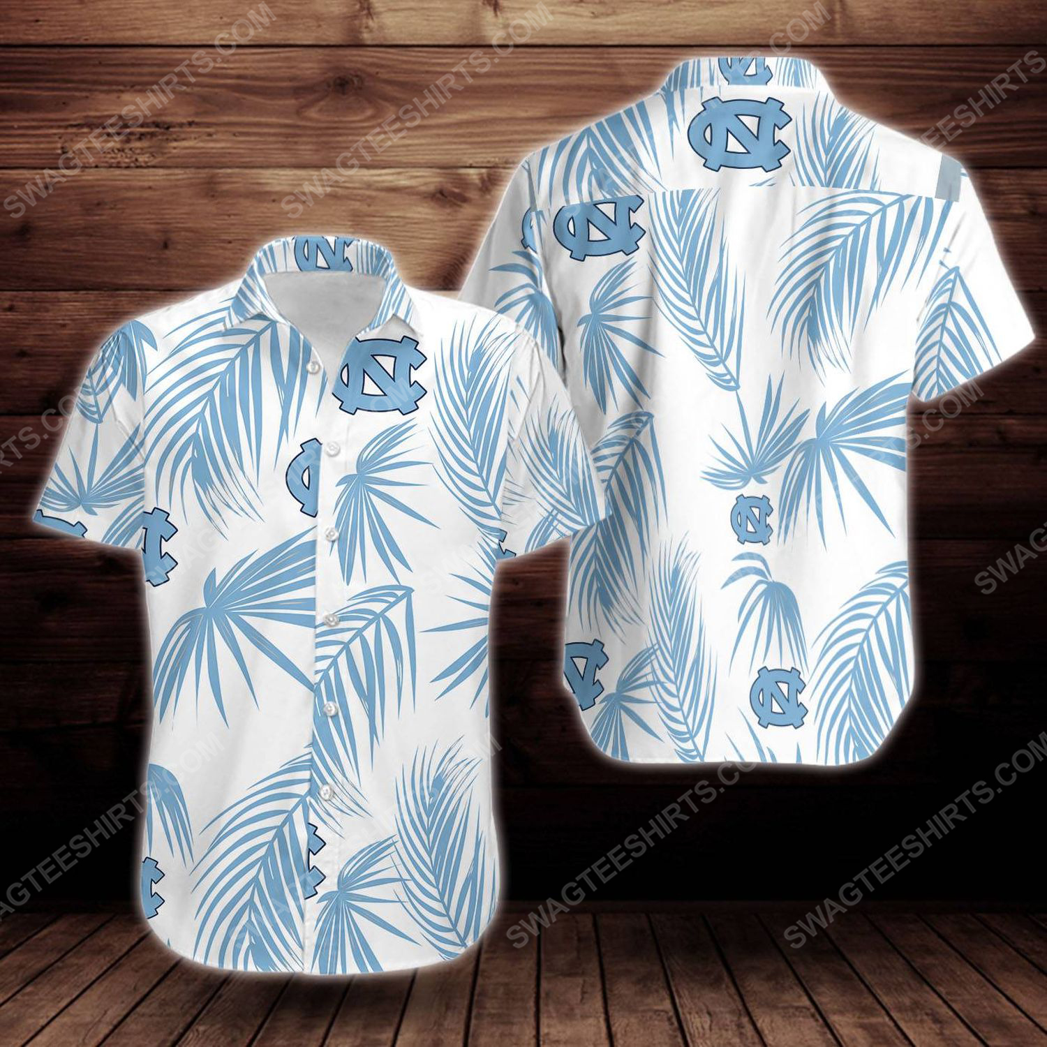 North carolina tar heels short sleeve hawaiian shirt 1