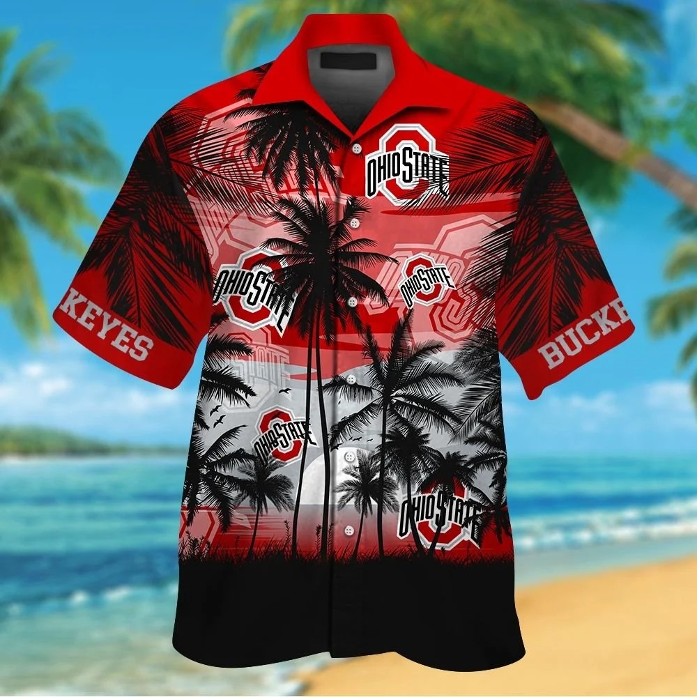 Ohio state buckeyes tropical hawaiian shirt
