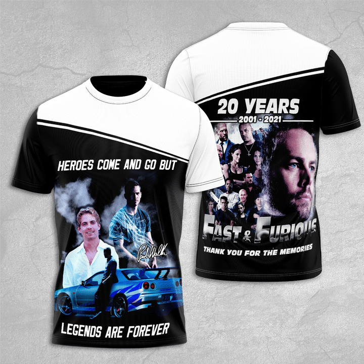 Paul Walker 20 Years Legend Are Forever 3D All Over Print Hoodie 1