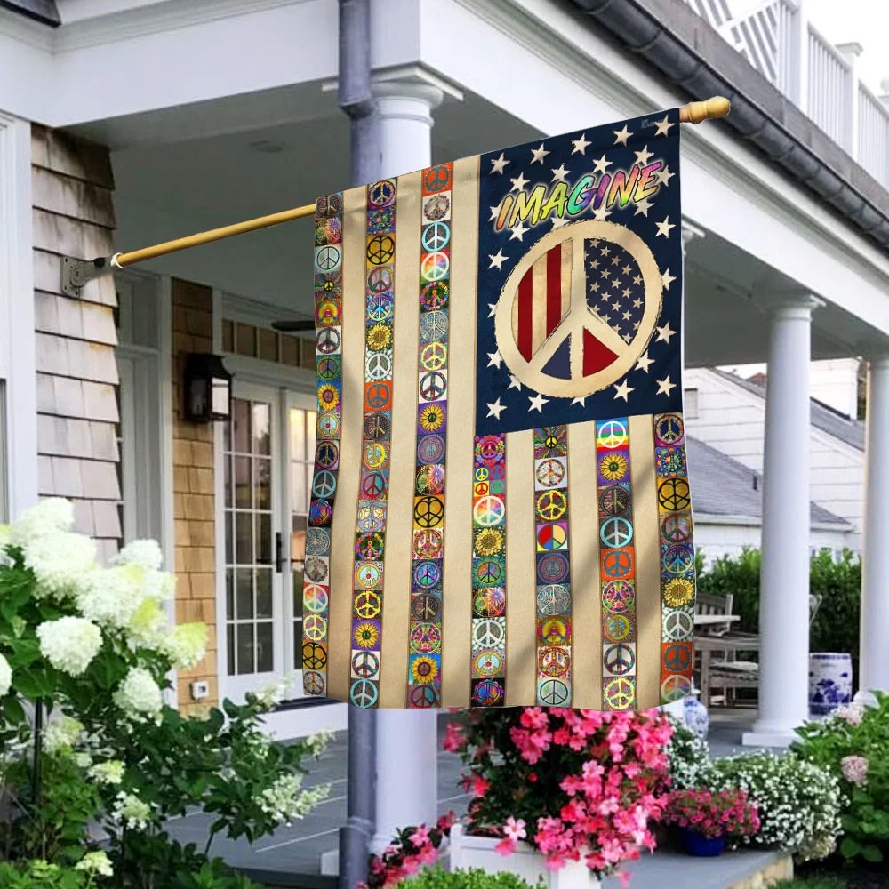 Peace Sign Hippie House Flag Garden Flag – Hothot 030921