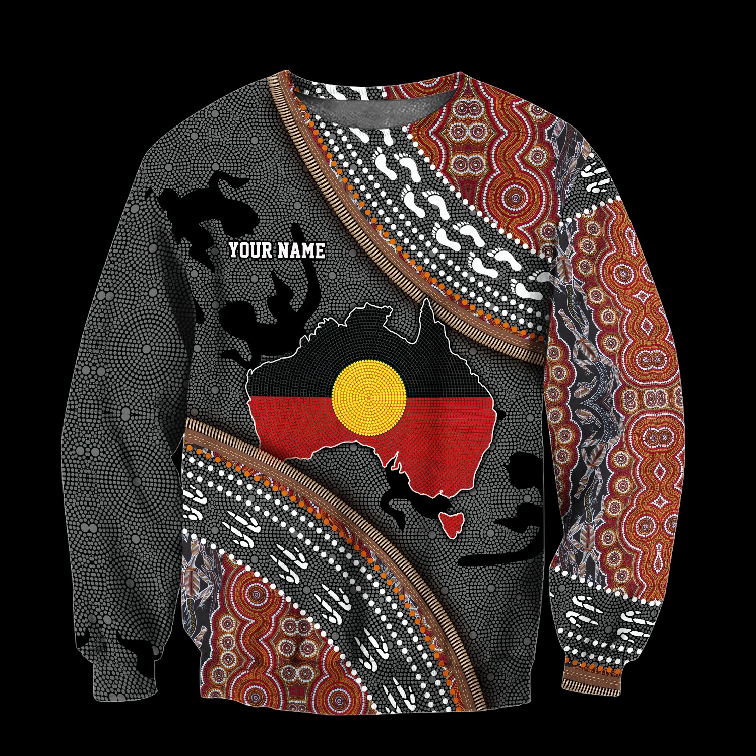 Personalized Name Australia Aboriginal Flag 3D All Over Printed Shirts 2