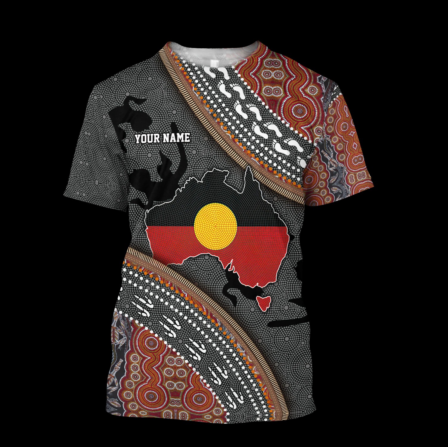 Personalized Name Australia Aboriginal Flag 3D All Over Printed Shirts 4