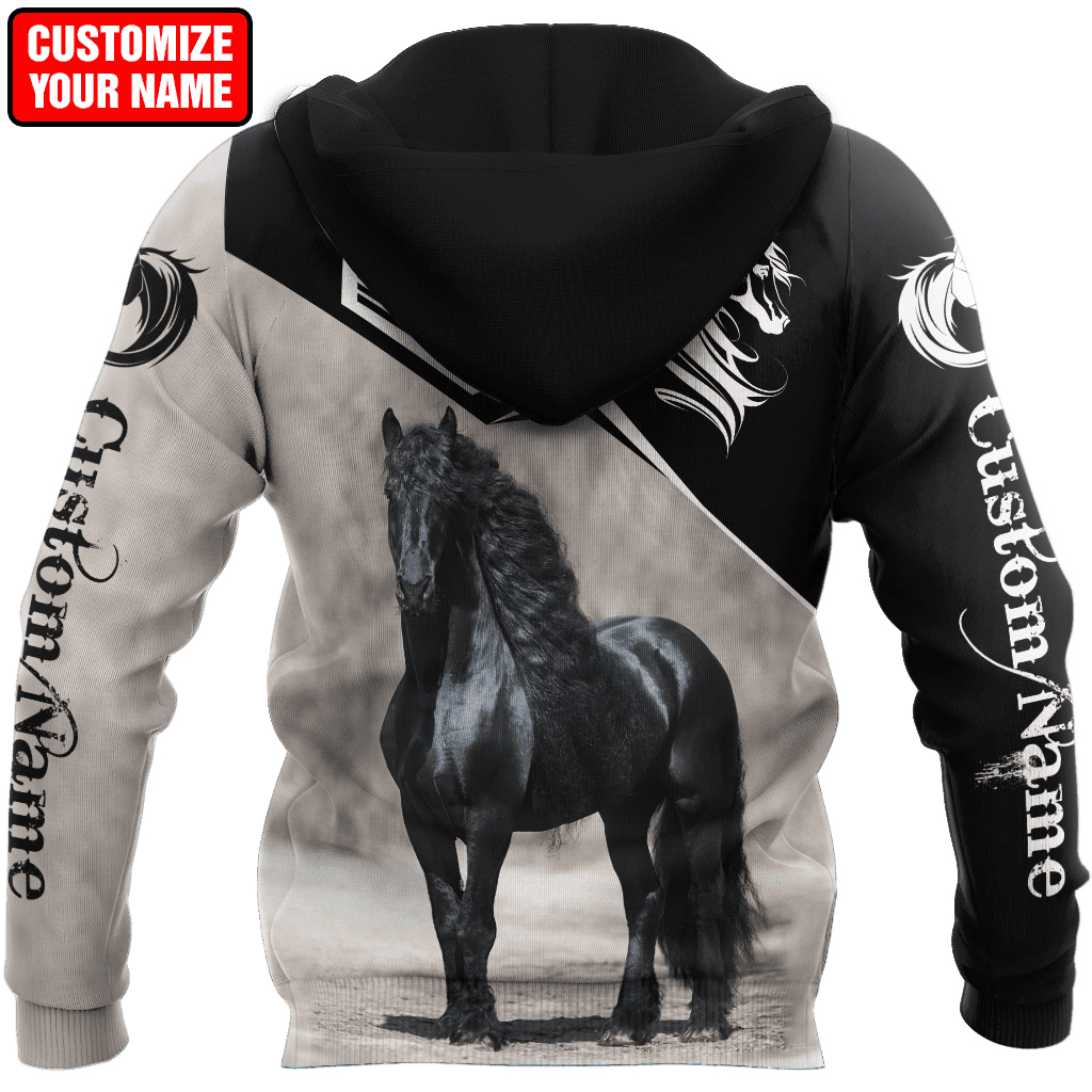 Personalized Name Friesian Horse 3D All Over Printed Unisex Shirt1