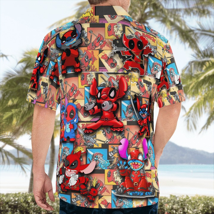 Pew pew deadpool stitch hawaiian shirt 2