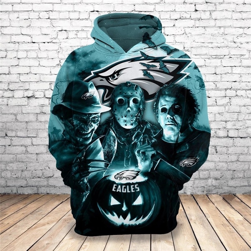 [Hot Trend] Philadelphia Eagles Halloween Horror Night 3D Pullover Hoodie – Hothot 050921