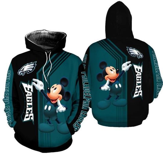Philadelphia eagles mickey mouse hoodie 3d all over print hoodie