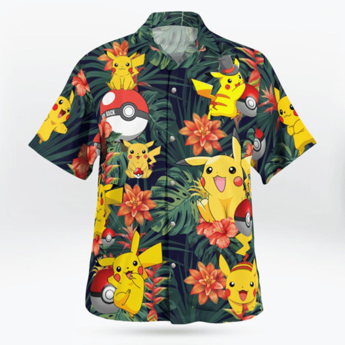 Pikachu Pokemon Ball Hawaiian Shirt