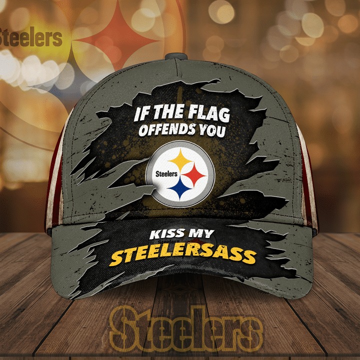 Pittsburgh Steelers If The Flag Offends You Kiss My Steelersass Cap
