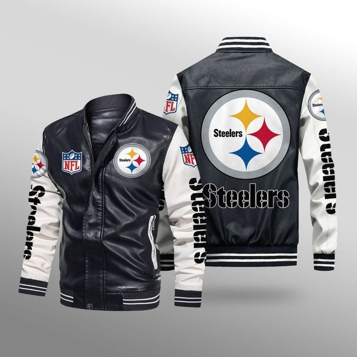 Pittsburgh Steelers Leather Bomber Jacket 1