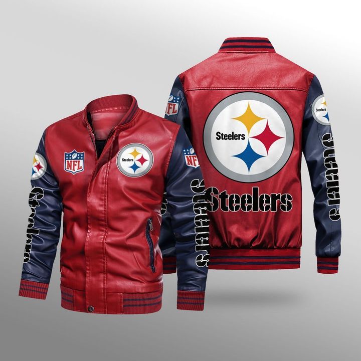 Pittsburgh Steelers Leather Bomber Jacket 2