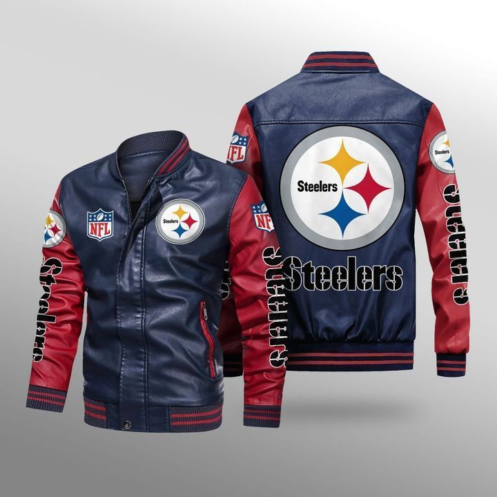 Pittsburgh Steelers Leather Bomber Jacket 4