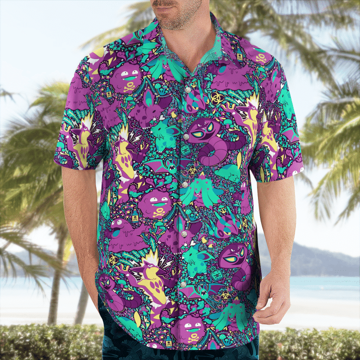 Poison pokémon hawaiian shirt2
