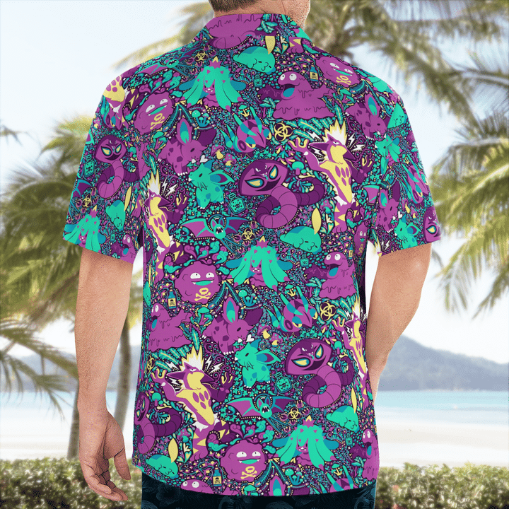 Poison pokémon hawaiian shirt3