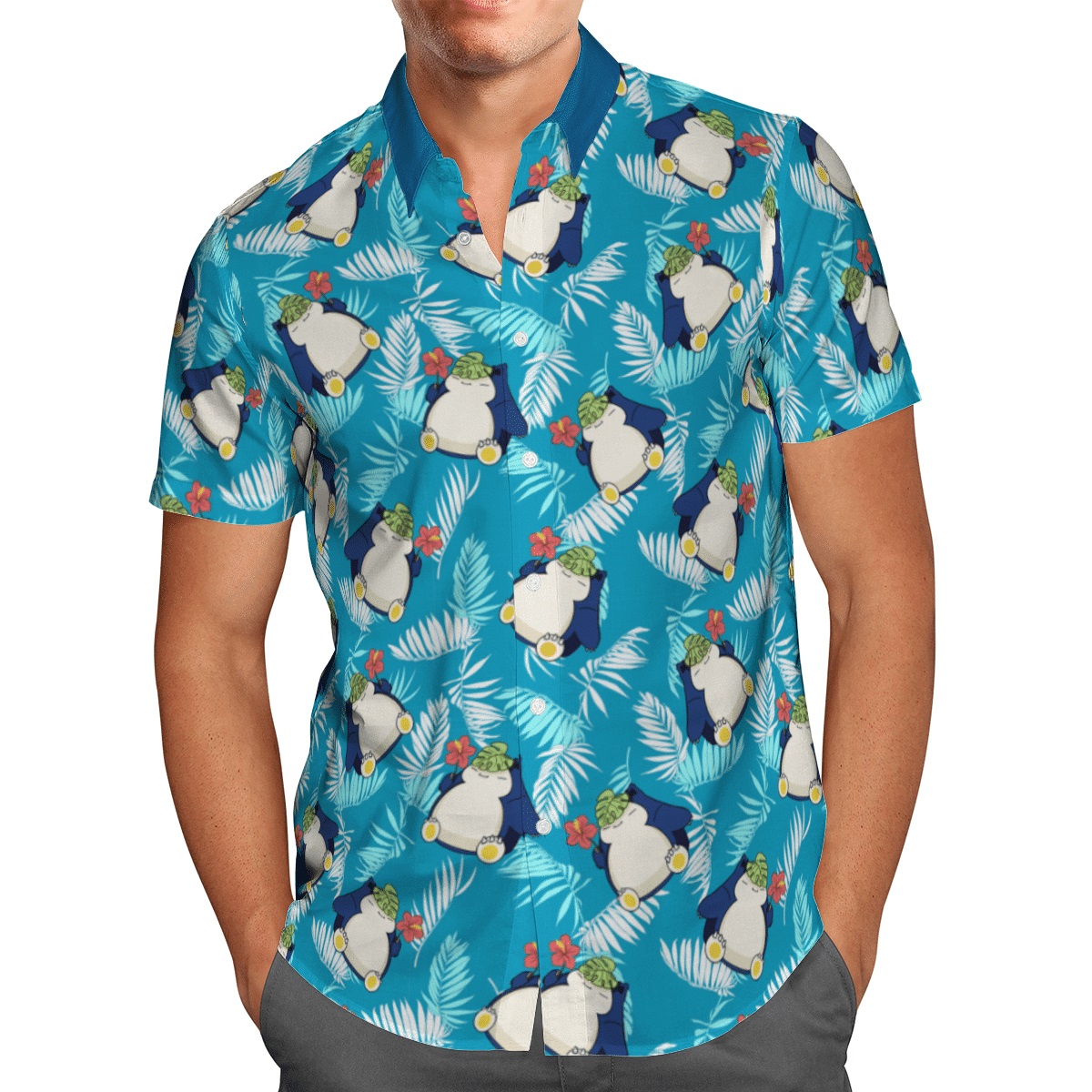 Pokemon Snorlax tropical short sleeve hawaiian shirt - Picture 1